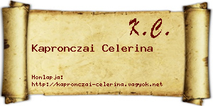 Kapronczai Celerina névjegykártya
